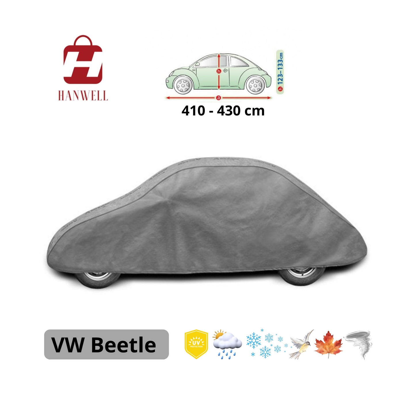 VW Beetle Car Cover - All-season Outdoor Waterproof Anti-UV Breathable Hanwell