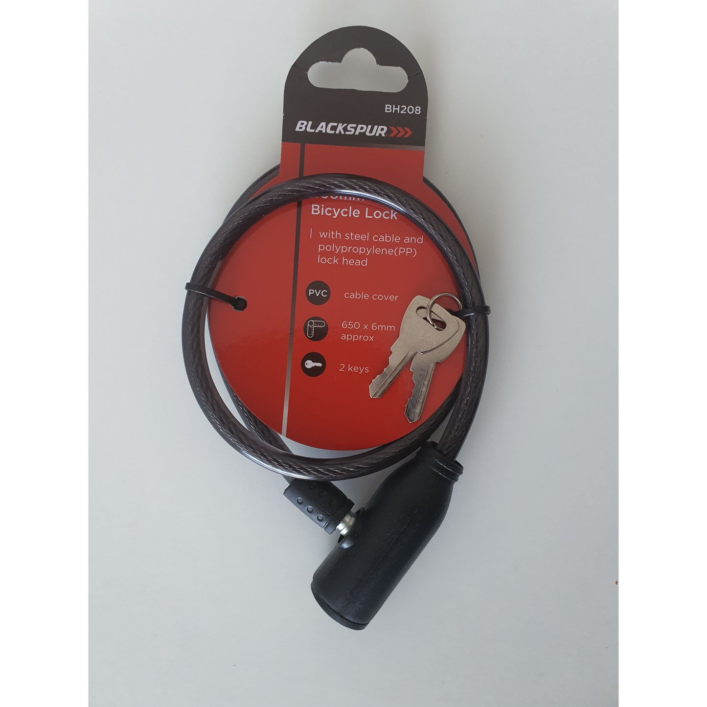 Blackspur BH 208 Bicycle Lock Cable Steel - High quality Heavy Duty Steel Bicycle Security Chain