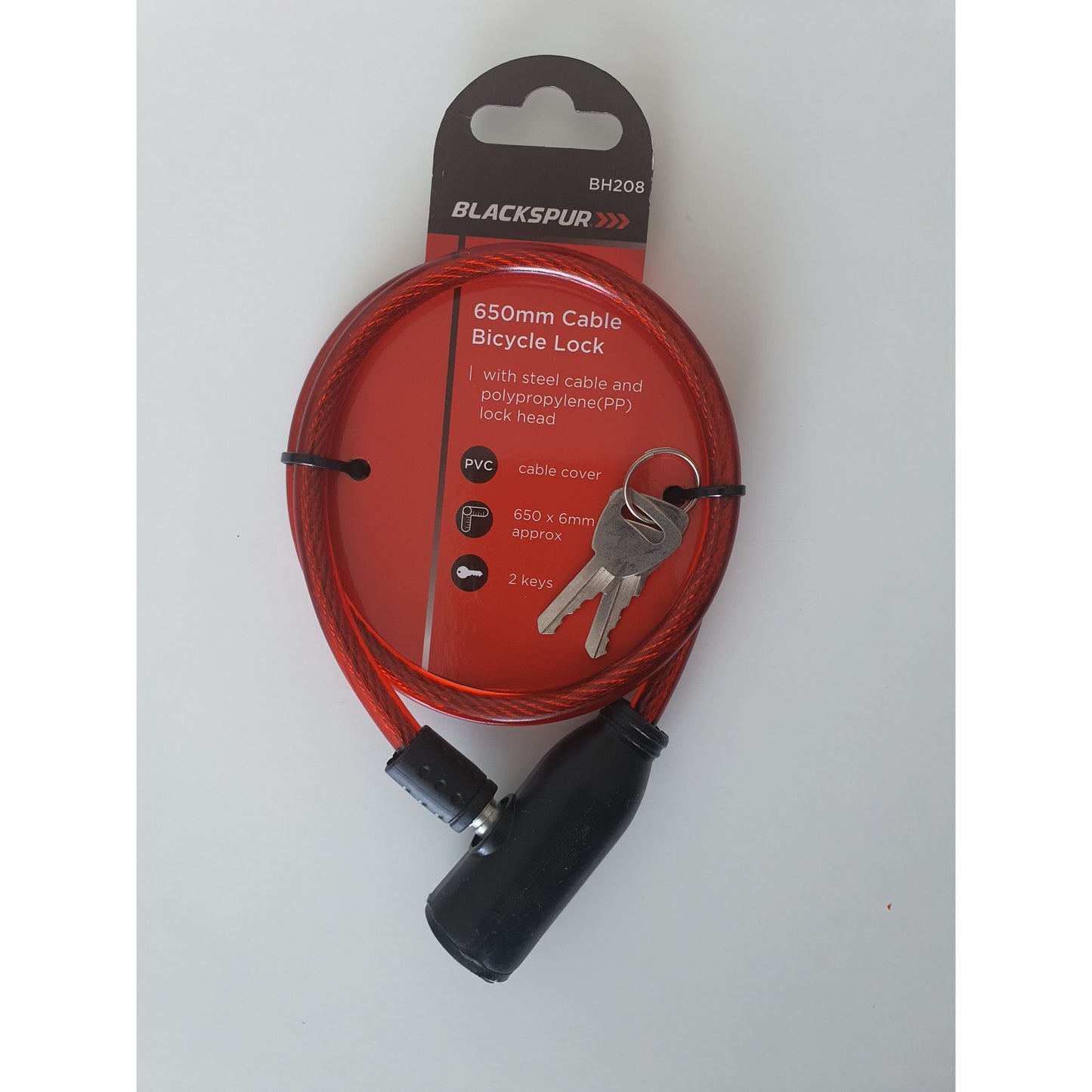 Blackspur BH 208 Bicycle Lock Cable Steel - High quality Heavy Duty Steel Bicycle Security Chain