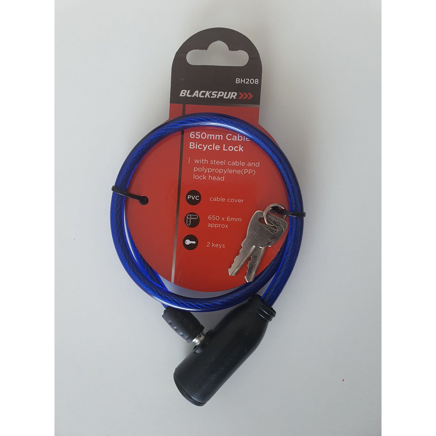 Blackspur BH 208 Bicycle Lock Cable Steel - High quality Heavy Duty Steel Bicycle Security Chain