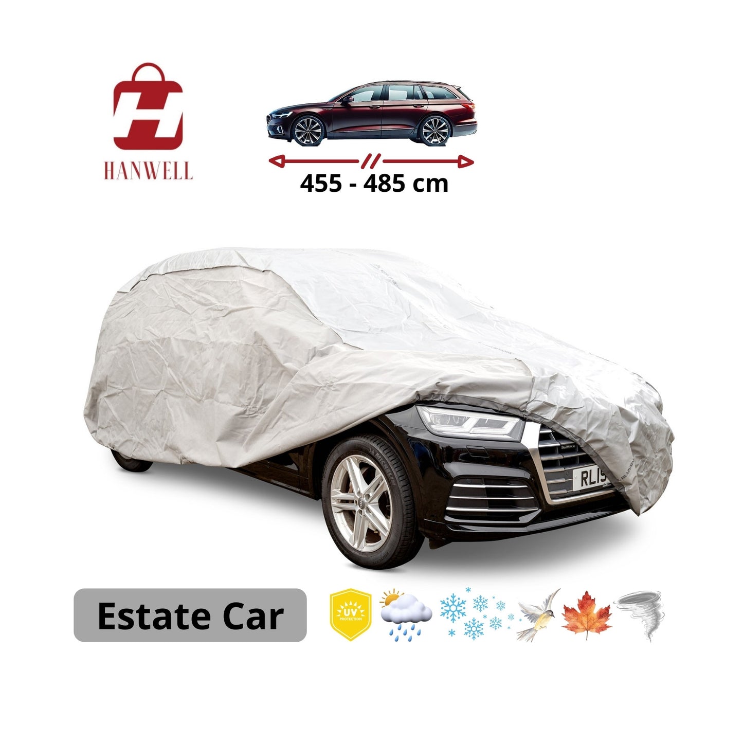Car Cover for Hatchback | Hanwell Mobile Garage Anti UV Waterproof Snowproof Breathable XL