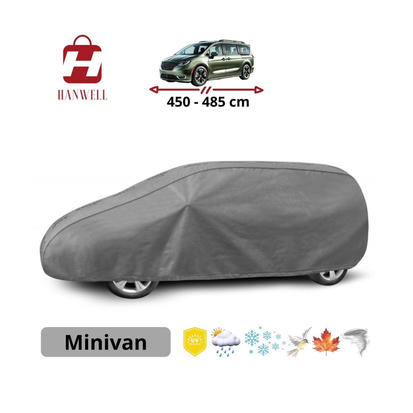 Minivan Car Cover – Outdoor Heavy Duty Waterproof UV Snowproof Fit Hanwell
