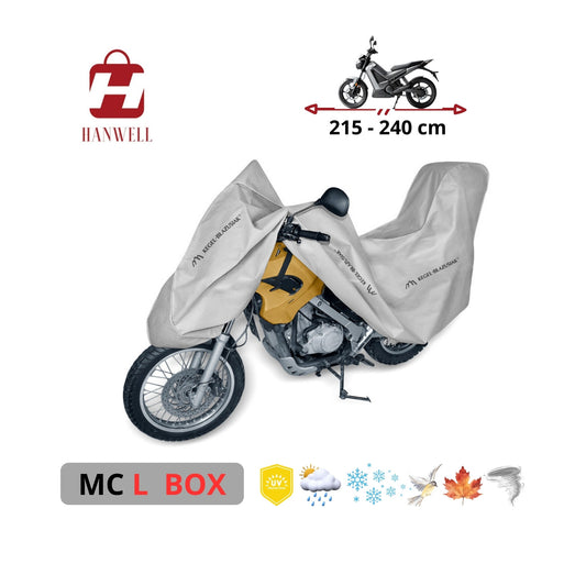 Motorcycle Cover 215-240 cm| Hanwell Optimal GarageAnti UV Waterproof Breathable All-Season Protection size L box
