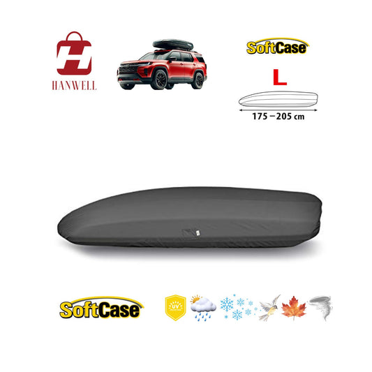 Hanwell Protective Cover For Car Roof Box Size L | Thule Box Lid Cover - Grey | Waterproof, UV-Resistant, All-Season Protection