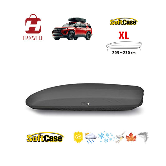 Hanwell Protective Cover For Car Roof Box Size XL | Thule Box Lid Cover - Grey | Waterproof, UV-Resistant, All-Season Protection